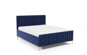 Łóżko tapicerowane na nóżkach Amelia 140x200 granatowy - Riviera 81