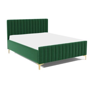Łóżko tapicerowane na nóżkach Amelia 160x200 zieleń - Kronos 19
