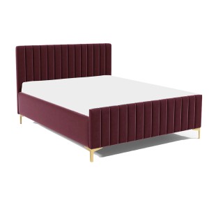 Łóżko tapicerowane na nóżkach Amelia 160x200 bordowy - Kronos 20