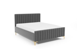 Łóżko tapicerowane na nóżkach Amelia 180x200 szary - Riviera 97