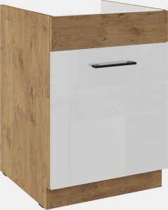 Zabudowa zlewu Vigo biały połysk 60 ZL 1S BB szuflada