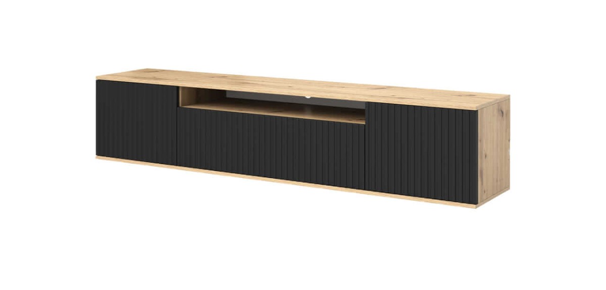 Komoda TV Agnes artisan czarny wisząca białe tło.jpg