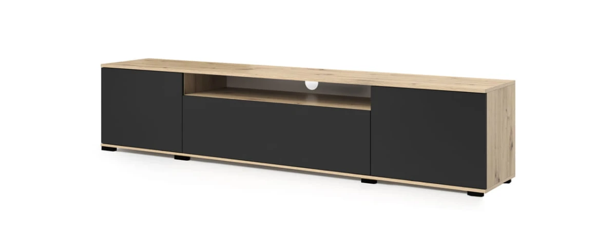 Komoda rtv artisan czarny nogi plastikowe białe tło.jpg