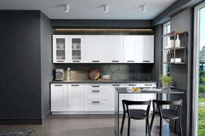 Meble kuchenne Luna biały/biały 260cm z blatem