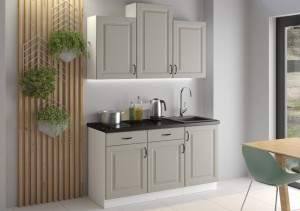 Meble kuchenne Stilo Clay Grey/biały 150cm z blatem