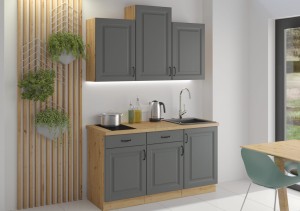 Meble kuchenne z blatem Stilo Dust Grey/artisan 150cm