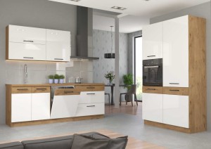 Zestaw mebli kuchennych Vigo biały połysk 340cm 7 szafek