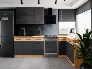 Zestaw mebli kuchennych Vigo matera 210x150cm 6 szafek