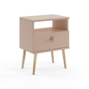Stolik nocny Bolea 1S 44 cm z szufladą macchiato