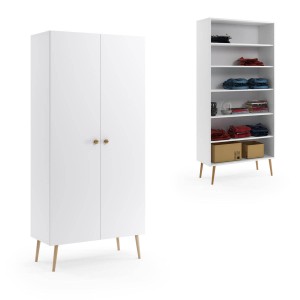 Szafa Bolea 2D 87 cm z półkami biały