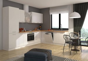 Zestaw mebli kuchennych Eko White 310x230 cm 10 szafek z blatem