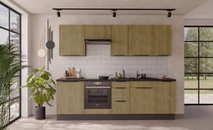 Zestaw mebli kuchennych Cremona Antracyt 260 cm 10 szafek