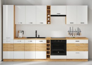 Meble kuchenne Artisan biały połysk  315cm 11 szafek