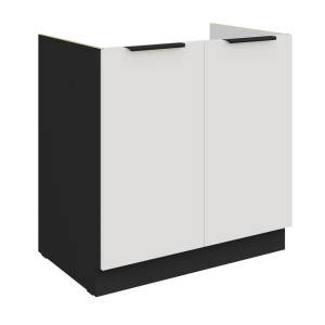 Zabudowa zlewu Aria biały/czarny 80 ZL 2F BB