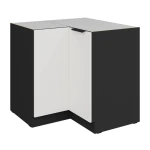 Szafka dolna narożna Aria biały/czarny 90x90 DN 2F BB