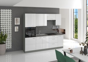 Zestaw szafek kuchennych Bianca 240cm 7szafek+blat