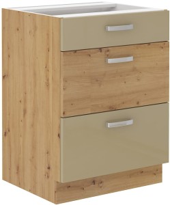 Szafka Artisan Cappucino połysk 60 D 3S BB