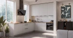 Zestaw mebli kuchennych Aria biały/biały 290x230 cm z blatem
