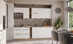 Zestaw mebli kuchennych Aria biały/artisan 255 cm z blatem