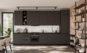 Zestaw mebli kuchennych Aria grafit/czarny 390 cm z blatem