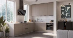 Zestaw mebli kuchennych Aria sandgrau/biały 290x230 cm z blatem