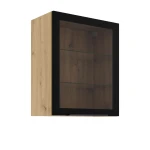 Szafka wisząca witryna 60 GS-72 1F czarny/dąb artisan