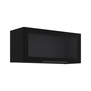 Szafka górna witryna 80 GUS-36 MDF 1F czarny/czarny