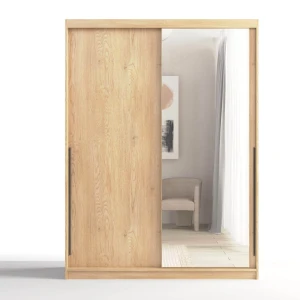 Szafa przesuwna Aura Mirror 160/215 cm z lustrem - dąb cremona