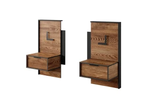 Stoliki nocne Milton 49cm kasztan/kasztan+antracyt