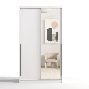 Szafa przesuwna Aura Mirror 130/215 cm z lustrem - biały