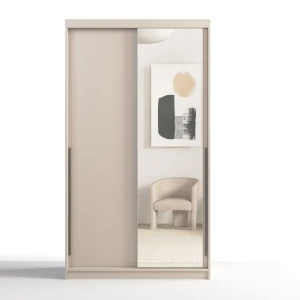 Szafa przesuwna Aura Mirror 130/215 cm z lustrem - cashmere
