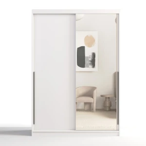 Szafa przesuwna Aura Mirror 150/215 cm z lustrem - biały