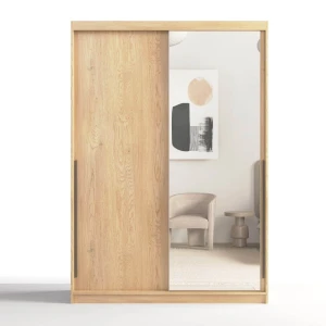 Szafa przesuwna Aura Mirror 150/215 cm z lustrem - dąb cremona
