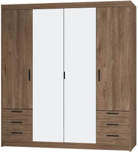 Szafa z lustrem Elena 4D6S 176 cm dąb lefkas