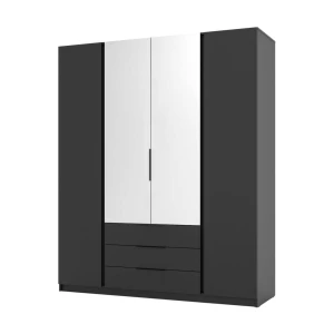 Szafa Kaja 2F2L3S 200cm czarny/czarny