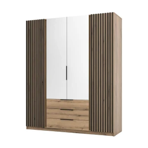 Szafa Kaja 4F3S 200cm dąb evoke/dąb evoke-czarny