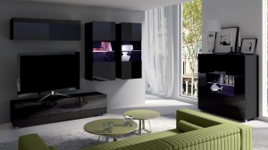 Meblościanka Calabrini 6 czarny połysk