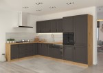 Meble kuchenne narożne Stilo grafit/artisan 2,1m na 3,5m z blatem