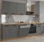 Meble kuchenne 250cm Luna Dust Grey/artisan