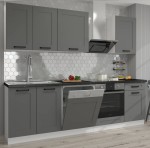 Meble kuchenne 250cm Luna Dust Grey/biały