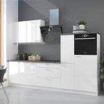 Meble kuchenne 270cm Lara biały połysk 7 szafek