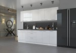 Meble kuchenne Lara biały połysk z blatem 260cm 